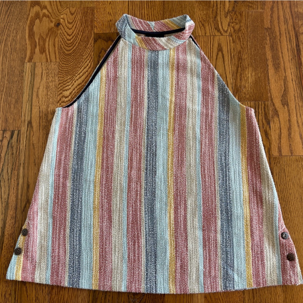W5 By Anthropologie Multicolor Striped High Neck Tank Boho Hippy Festival Sz M